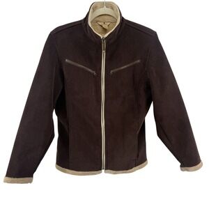 Woolrich Womens Brown Corduroy Fleece Lined Zip Up Barn Jacket Size‎ S Cozy